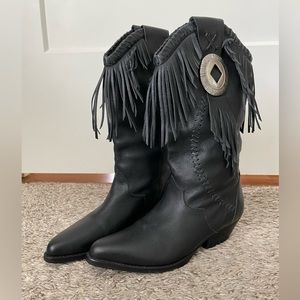 UNWORN Circle S VINTAGE Tonka Cowboy Western Boots Black 6.5 M NEW